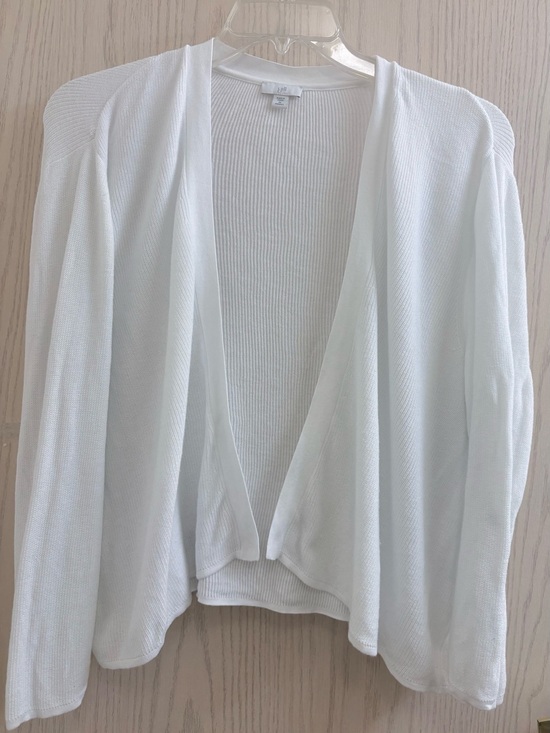 J. Jill Sweaters - J. Jill White Open-Front Lightweight Cardigan